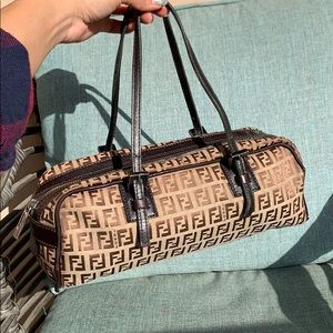 FENDI Zucchino canvas shoulder bag